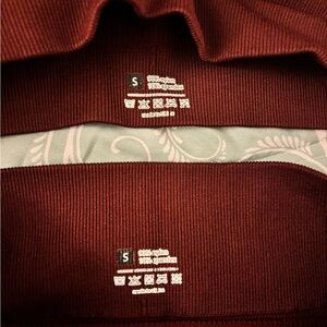 Brown Ribbed Workout Set, Size S